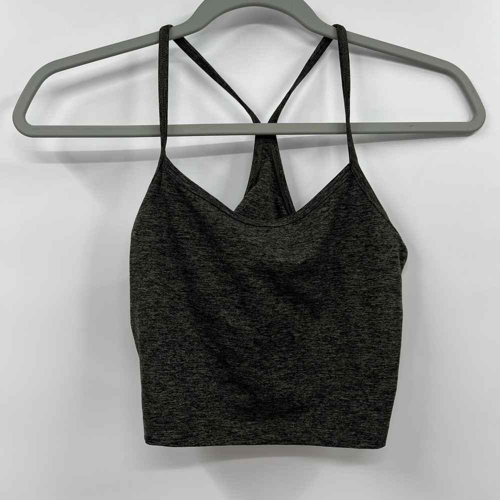 OFFLINE by Aerie Small Recharge Cami Sports Bra Womens Olive Space Dye Racerback